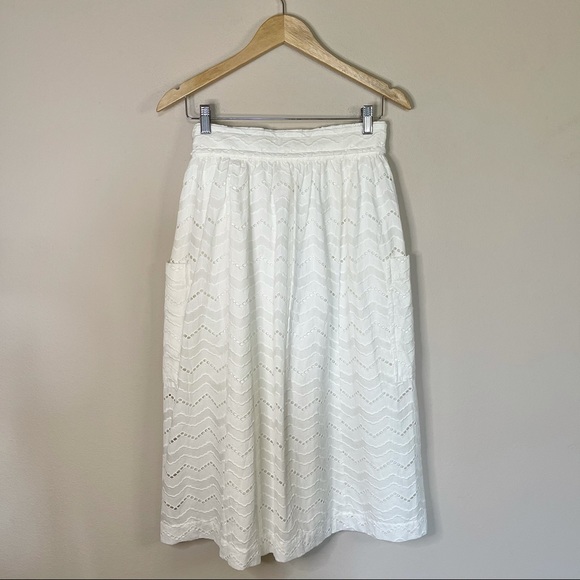 Anthropologie X Tracy Reese | Eyelet MIDI Skirt - Picture 7 of 9